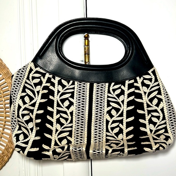 Talbots Round Handle Canvas Purse - Picture 3 of 10